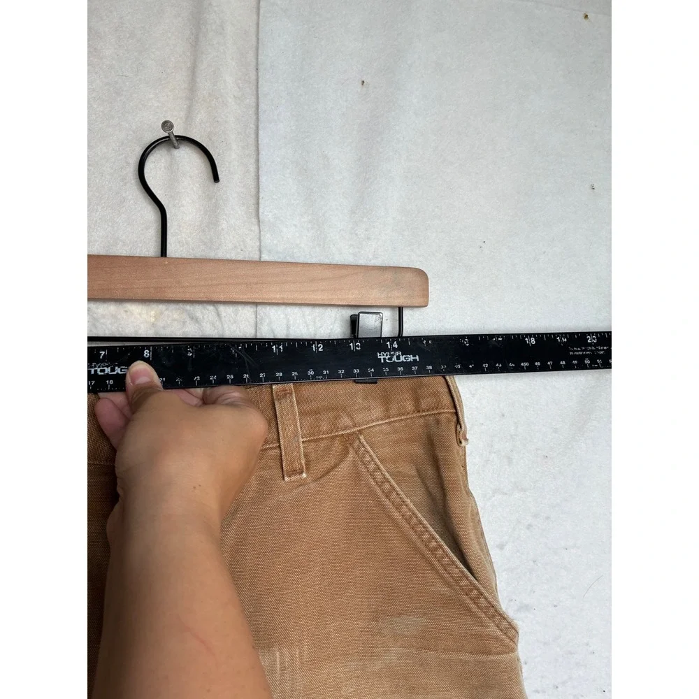 Carhartt B11-BRN Brown Duck Canvas Dungaree Fit Work Pants 32x36 Distressed